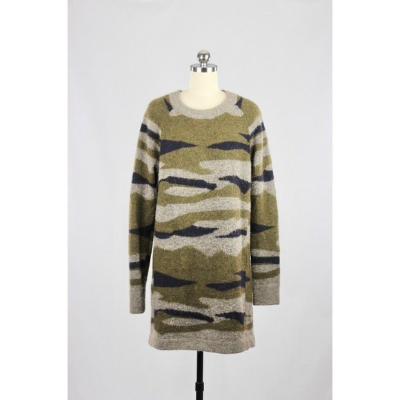 Aritzia Dresses & Skirts - Aritzia WILFRED FREE Carangi Camo Print Alpaca Wool Knit Sweater Dress, Size M